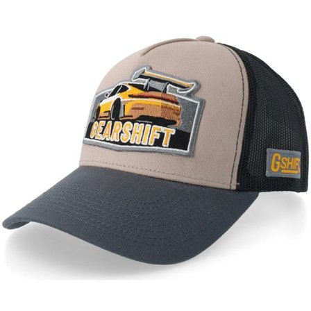 Gearshift - Grå trucker Keps - Gshift Super Dream Car Light Grey/Black/Charcoal A-Frame Trucker @ Hatstore
