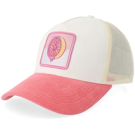 Gearshift - Pink trucker Kasket - Pink Doughnut Rim Cord Off White/Stone/Pink A-frame Trucker @ Hatstore