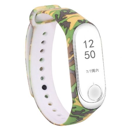 Xiaomi Mi Band 3 / Mi Smart Band 4 klockarmband i blommig silikon - Djungelkamouflage