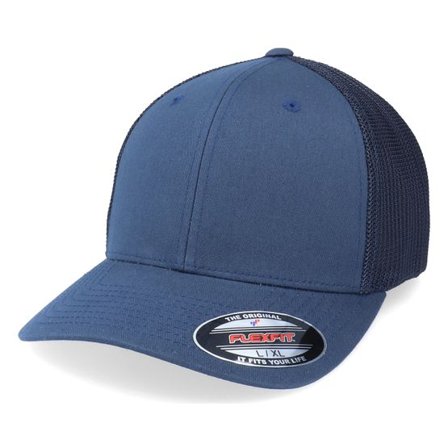 Flexfit - Blå flexfit Keps - Mesh Navy Trucker Flexfit @ Hatstore