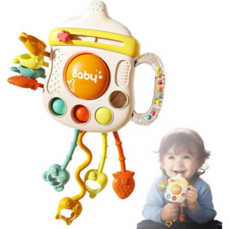 Montessori Babyleksak 6-12 Månader, Silikonsugkopp, Sensorisk och Tandsprickningsleksak_TF_TF