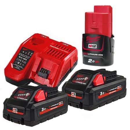 Milwaukee M18 HNRG-302 Laddpaket, Batterier & laddare