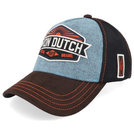 Von Dutch - Blå trucker Keps - Patch Black/Blue A-Frame Trucker @ Hatstore