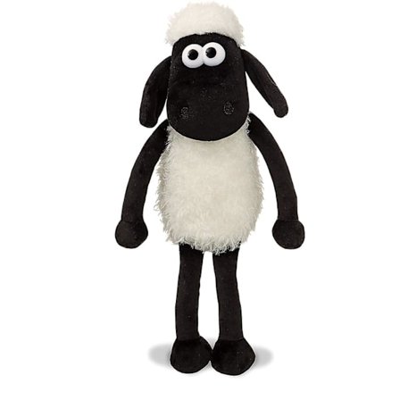 Shaun the Sheep 61173 20 cm Mjuk Gosedjur, Svart och Vit