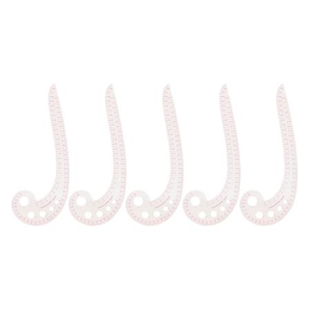 5 stk Kommaformet kurvelineal Transparent 3231 DIY fransk syninglineal til mønsterlinealer Syning til skrædderdesignere