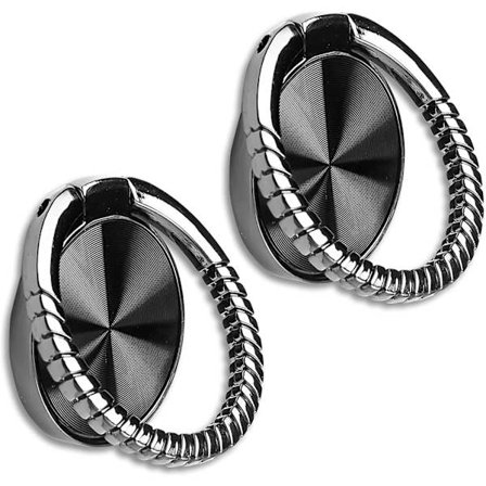 2 stk Cd Textures Mobiltelefon Ringholder Stativ, 360 Graders Rotasjon Metall Finger Ring Kickstand For Magnetisk Bilholder