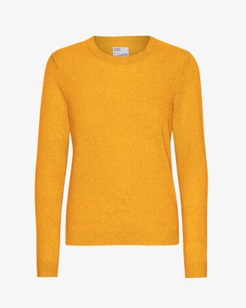 Women Light Merino Wool Crew - Burned Yellow XL