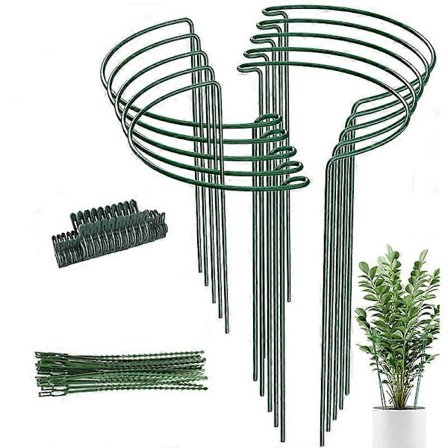 10 stk. Plantestøtte Buskholder Metal Haveplantepinde Ringbur - Perfekt