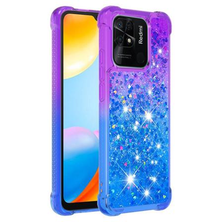 SKALO Xiaomi Redmi 10C Kvicksand Glitter Hjerter TPU Cover - Lil Multicolor