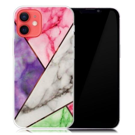 Marmormotiv iPhone 13 Mini skal - Lila / Rosa / Vit / Grön multifärg