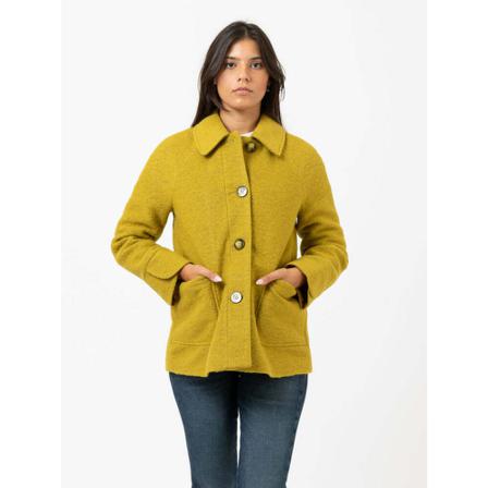 Stimm Single-Breasted Kappa grön, Dam Ullkappor, Dam, Storlek: L