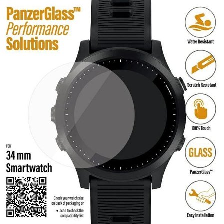 PanzerGlass Skärmskydd för Samsung Galaxy Watch 3 34mm / Garmin 645 / Fossil Q Venture 4 / Skagen 2