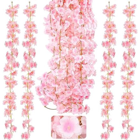 4 stycken 1,8 meter konstgjorda körsbärsblommor, hängande i en