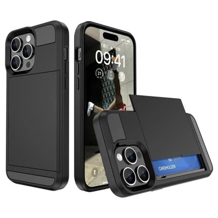 QD " Kompatibelt med iPhone 15 Cover med Kortholder