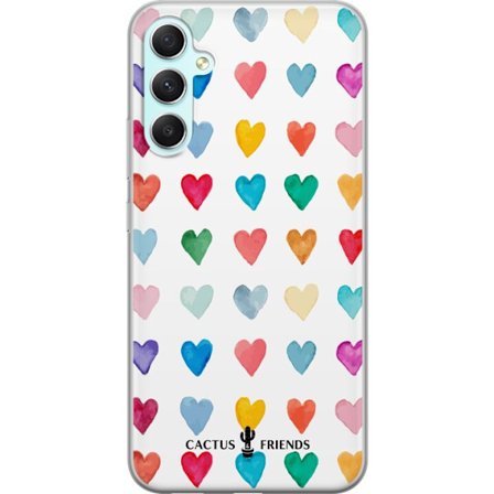Kompatibelt Mobildeksel til Samsung Samsung Galaxy A34 Cactus and Friends - Watercolor Love Grid