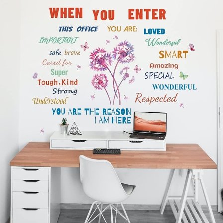 Inspiroivat seinätarrat toimistoon - Positiiviset sanonnat - Seinätarrat kuorittava ja liimattava - DIY-tarrat - Motivoivat tiimityön seinätarrat 