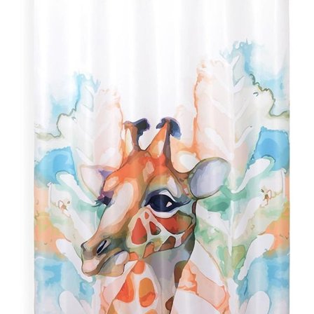 Vandtæt bruseforhæng Dyr Sjov Giraf Akvarel Print Kreativ