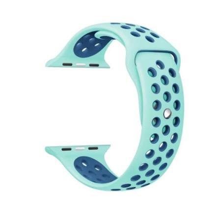 Apple Watch 42mm - Händiga Silikonarmband från HUTECH Mint/Blå L