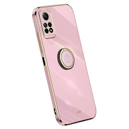 XINLI Telefon TPU Cover til Xiaomi Redmi Note 12 Pro 4G, Elektropletteret Ring Støtteben Telefon Cover