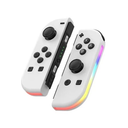 Spilcontroller LED Kompatibel Joy Con Nintendo Switch, Hvid