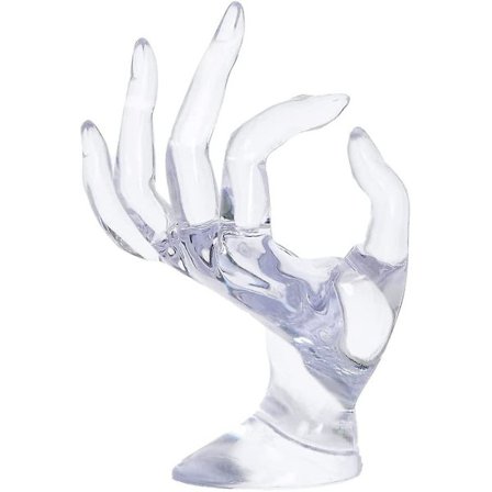 Ringholder til smykker, Y2k pink rumindretning æstetik, Preppy rumindretning, Håndformet smykkeholder, Gaver til kvinder piger (transparent)