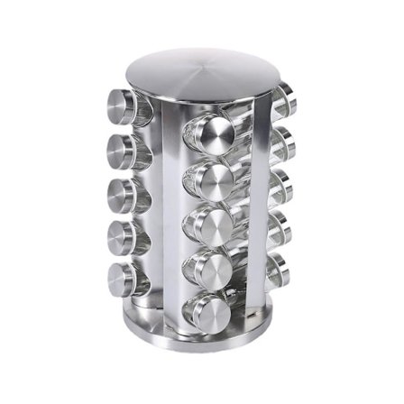 20st glasburkar + Etiketter - Kryddställ - Kryddtorn roterande