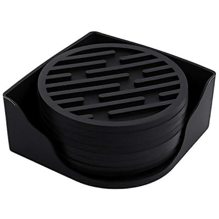 8 st Silikon Runda Glasunderlägg Skyddar Vinglas Halkfri Dräneringsbar