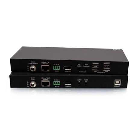 C2G HDMI HDBaseT + 3.5mm, USB-B to A, and RS232 over Cat Extender Box Transmitter to Box Receiver - 4K 60Hz - video/lyd/USB/seriellutvider - HDMI,