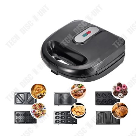 Gofri 6-in-1 - TD - Musta - 750W - Irrotettavat levyt - Helppo puhdistaa