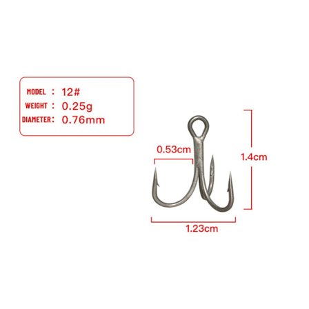 20 stk./sæt fiskekroge højkulstofstål 12 12