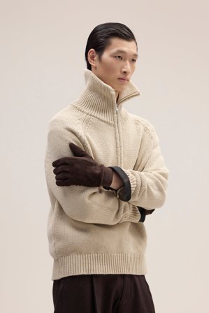 NN07 Suede Rib Glove Glove male Brown Leather