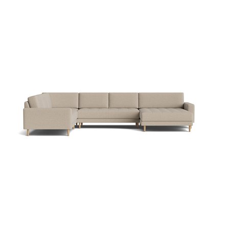 Mondo U-Form Sofa, wendbar, Aurora Beige, modernes Design, einfarbiges Muster, bequeme Polsterung, flexible Ausrichtung, Gesamthöhe 83cm.