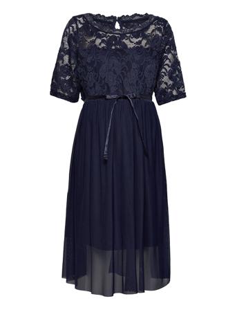 Mlmivana 2/4 Mesh Abk Dress Cu. Navy Mamalicious