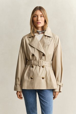 GANT Damen Lightweight Short Trenchcoat (M) Beige