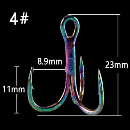 2stk fiskekroker Trippel ankerkrok 4 4