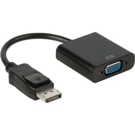 DisplayPort 1.1 til VGA-adapter / svart - 0,20 meter - Høy kvalitet - Holdbar - Enkel å bruke