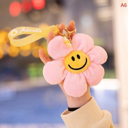e Plysch solros nyckelring Tecknad blomma ryggsäckshänge för A6