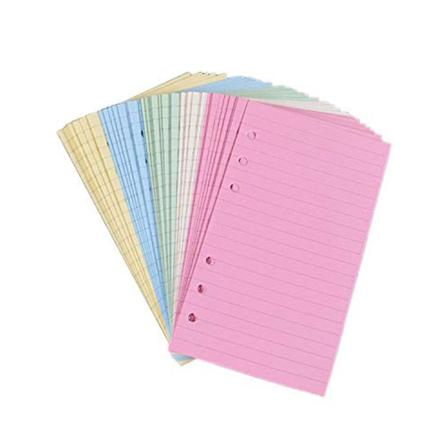 50 sider A6 farve 6-huls linjeret løst ark løst ark notesblok notesblok fyldpapir (17,2x9,5 cm, som vist på billedet)
