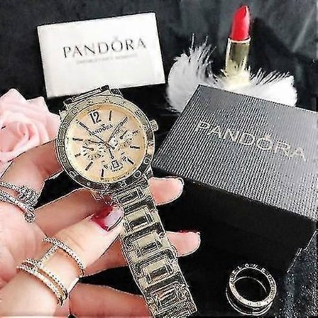 Rustfrit stål dameur Pandora Jam Tangan Wanita Pandora Jam Tangan