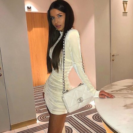 Dame Vår Ensfarget Plissert Langermet Slim Party Hofte Høy Midje Sexy Mini Bodycon Kjole