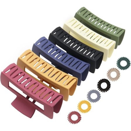 Sæt med 6 store hårklemmer til kvinder - hårklemmer - bananklemmer - hårspænder - til voksne