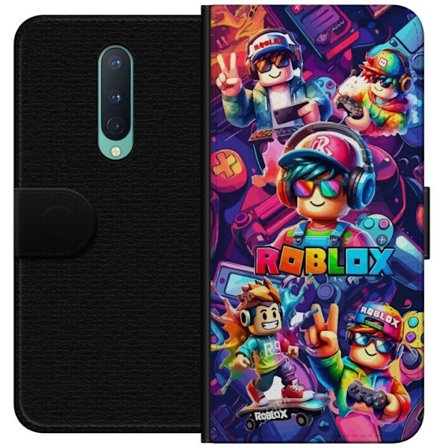Yhteensopiva Lompakkokotelo OnePlus OnePlus 8 Värikäs Roblox-peliryhmä kuulokkeilla, ohjaimilla ja neonväreillä, täydellinen lapsille ja peli-in