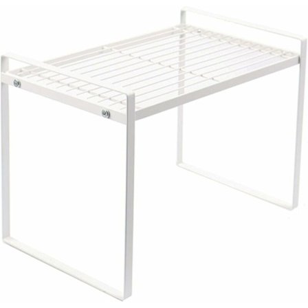 Skab Hylde, Køkken Hylde, 1 stk Køkken Skab Opbevaring, Lavet af Metal, Hævnet Gelænder, Holdbar, God Belastningskapacitet, til Køkken, Skab (21