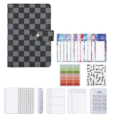 Budgetpärm med kontantkuvertbudget, A6 Sparpärm, Budgetpärm med kuvert med dragkedja (FMY)