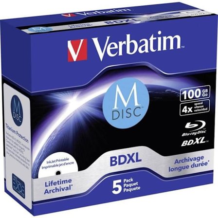 Blu-ray Disc - Verbatim - M-Disc - BDXL - 100 GB - Smyckeskrin - 5 stycken