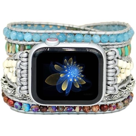 Klockarmband, klockarmband, flätat klockarmband, kompatibelt med iWatch, 42-45 mm