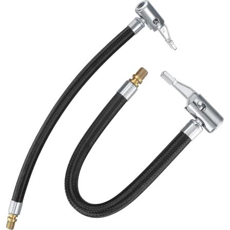 Dækpumpeslange - 35 cm, slangeventil til bil og cykel - Sort, One Size