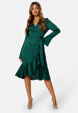 Happy Holly Cora Wrap Dress Dark green Klær