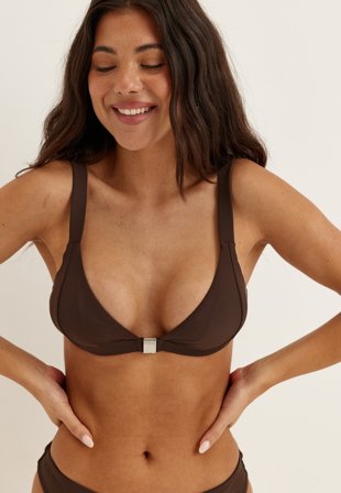 BUBBLEROOM - Bikini Top - Dark brown