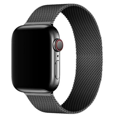 IC Milanese Loop Metall Armbånd Apple Watch 42/44/45/49 mm Svart